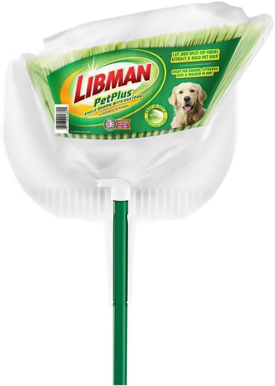 Libman 129807 8.5 in. Pet Plus Angle Broom Green & White by TheLibmanCompany