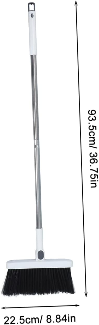 FRCOLOR Long Handle Broom and Foldable Dustpan Set Lightweight Stainless Steel - Image 2