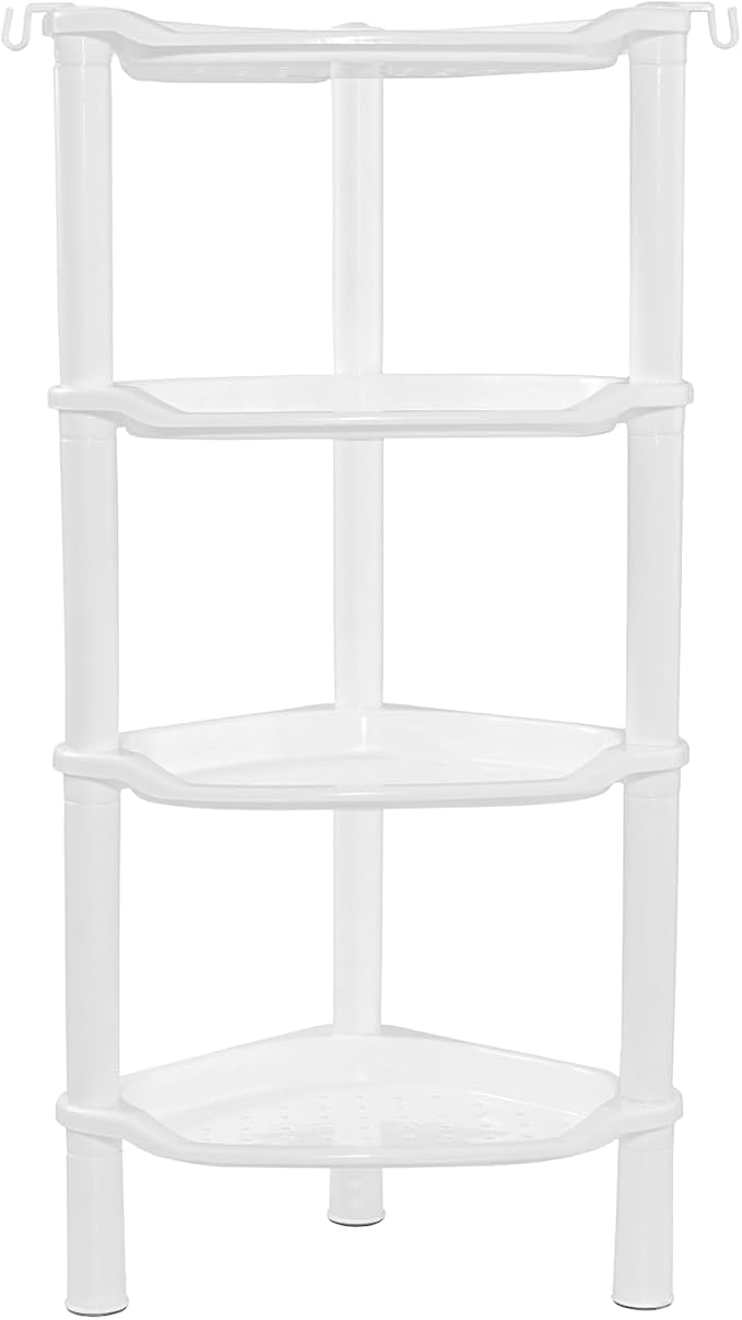 4 Tier Corner Shower Caddy, Plastic Shower Organizer by SLZBCY
