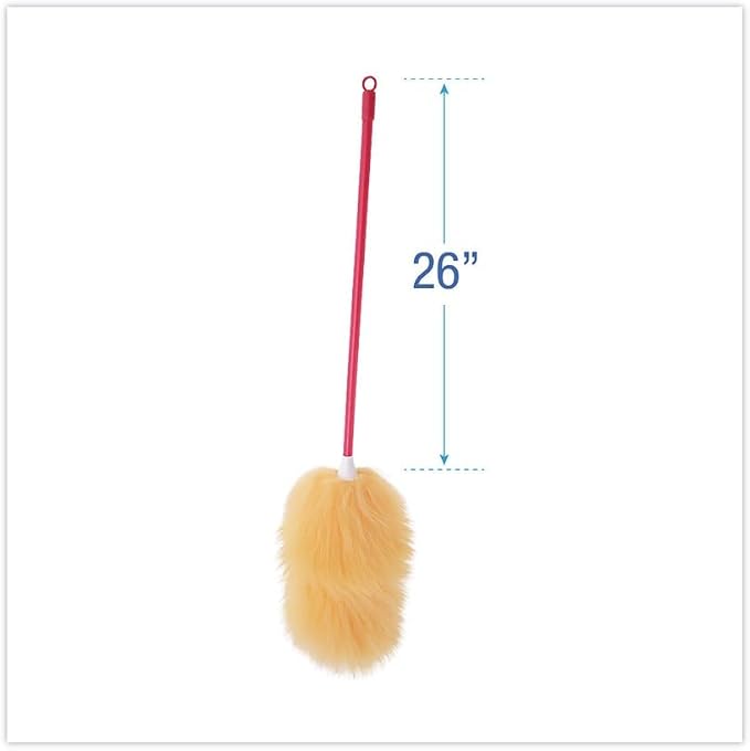 Boardwalk BWKL26 26 in. Plastic Handle Lambswool Duster - Image 4