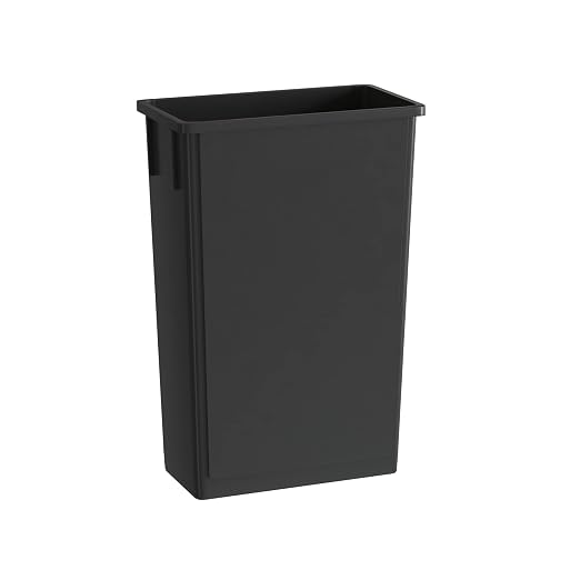 23 Gallon Black Slim Jim Trash Can by Krollen+Industrial