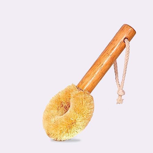 Coconut Fiber Dish Brush with Handle – Natural Dish Scrubber Brush by SQUIRRELUSLLC