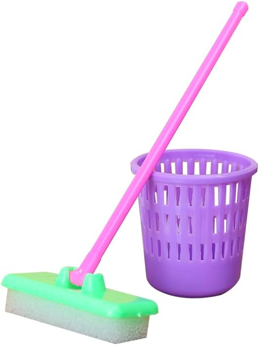E-TING Miniature Mop Dust Pan, Plastic Bucket Doll Housework Cleaning Supplies - Image 5