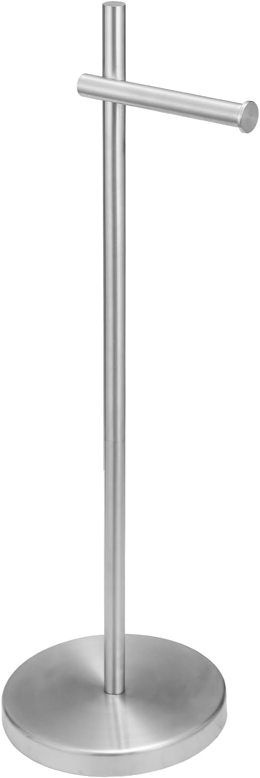 BWE Brushed Nickel Toilet Paper Holder Freestanding Toilet Paper Holder by BWE