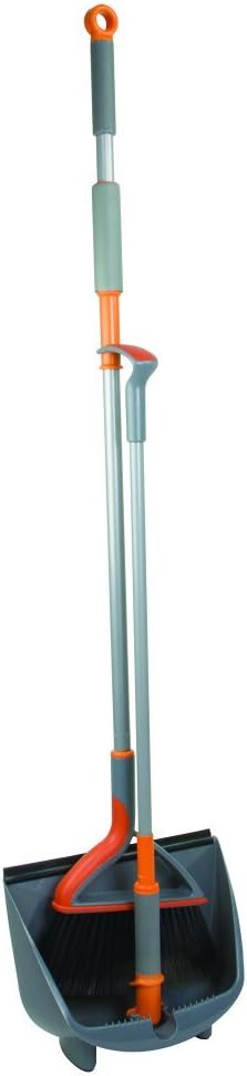 Casabella Quick 'n Easy Upright Broom and Dustpan Set, Wood & Laminate Floors by Casabella