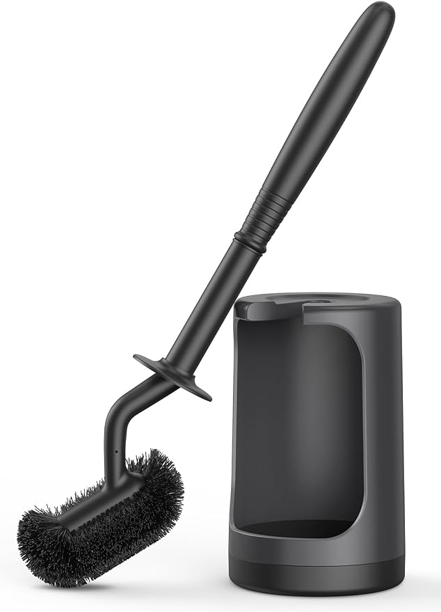 HAMITOR Toilet Bowl Brush Holder Set: Curved Design by HAMITOR