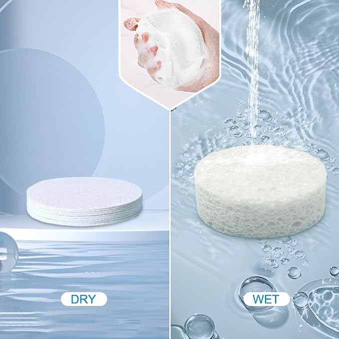 30 Count Compressed Facial Sponges Mini Soft Cellulose Pads - Image 4