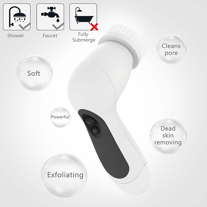 Waterproof Facial Cleansing Spin Brush Set - Image 6