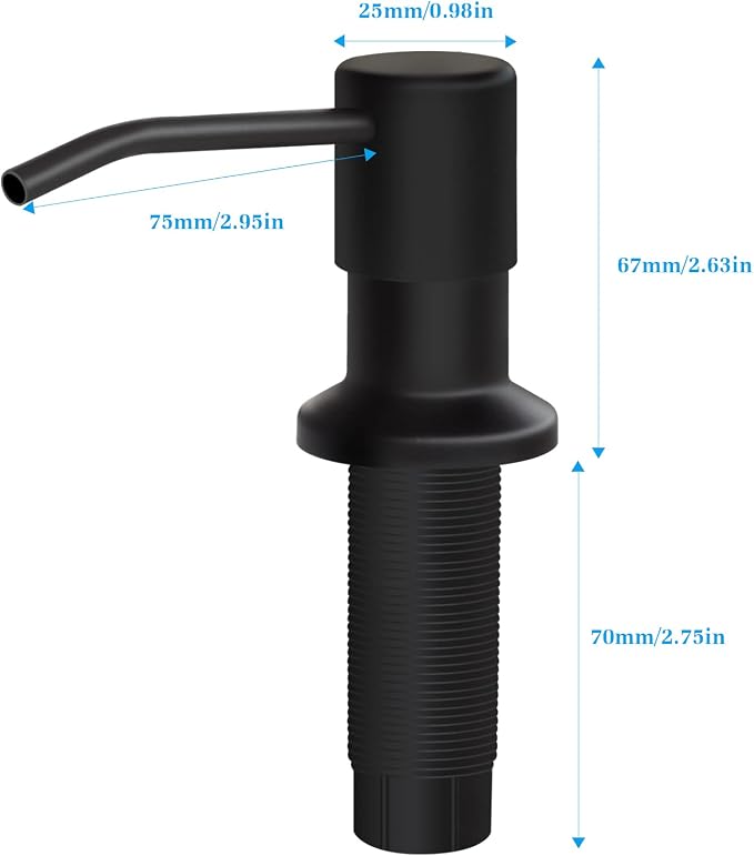 Soap Dispenser for Kitchen Sink and Extension Tube Kit, Stainless Steel - Image 5