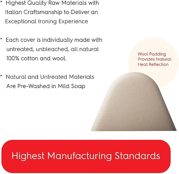 TIVIT Ironing Board Cover 16 x 55 Standard Chemical Free Eco-Friendly Padded - Image 9