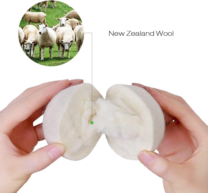 Raffaelo Wool Ball, Wool Dryer Balls XL Premium Reusable Natural Fabric - Image 2