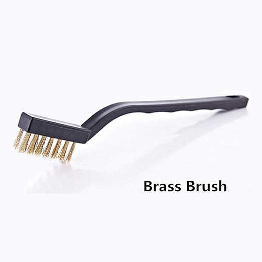 9PCS Mini Brass Brushes Set, Curved Handle Scratch Wire Toothbrush, Cleaning - Image 5