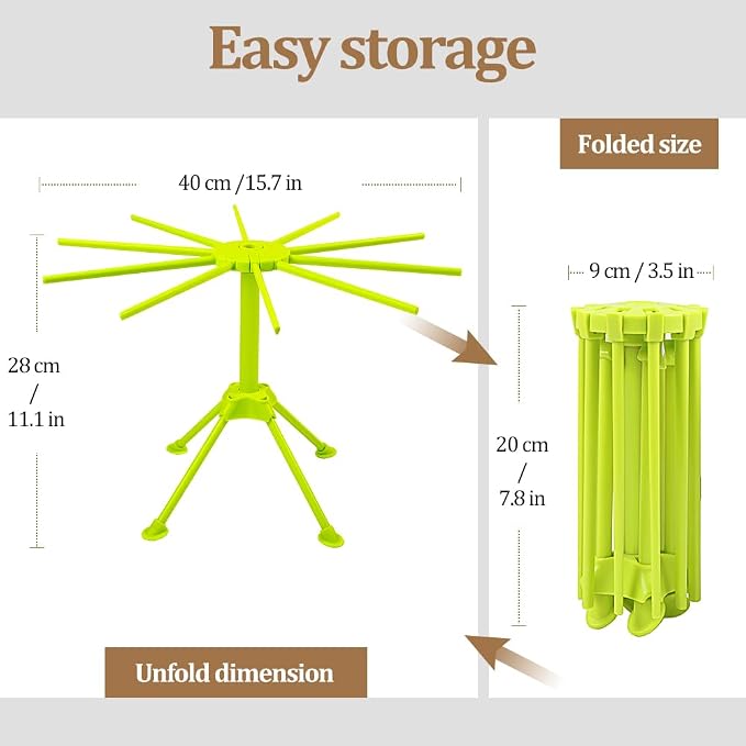 Ourokhome Collapsible Pasta Drying Rack, Plastic Foldable Homemade Fresh - Image 3