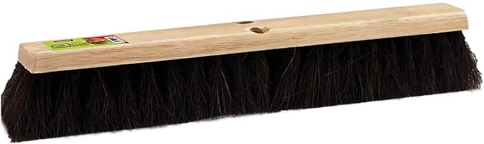 Pure Horsehair Push Broom Head, 18 inches, Heavy Duty Wood Block by UNVERT