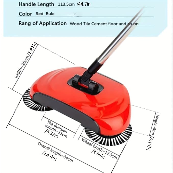 3 in 1 Carpet Sweeper, Manual Mini Hand Push Mop, 360° Rotating Floor Cleaner - Image 7
