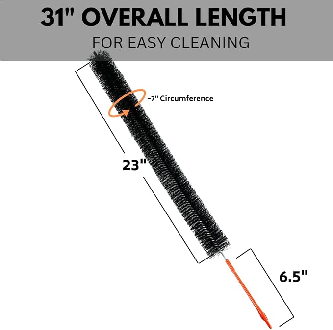 Bristle 31 Inch Cleaning Brush for Dryer Lint and Cleaning Refrigerator Coils | - Image 3