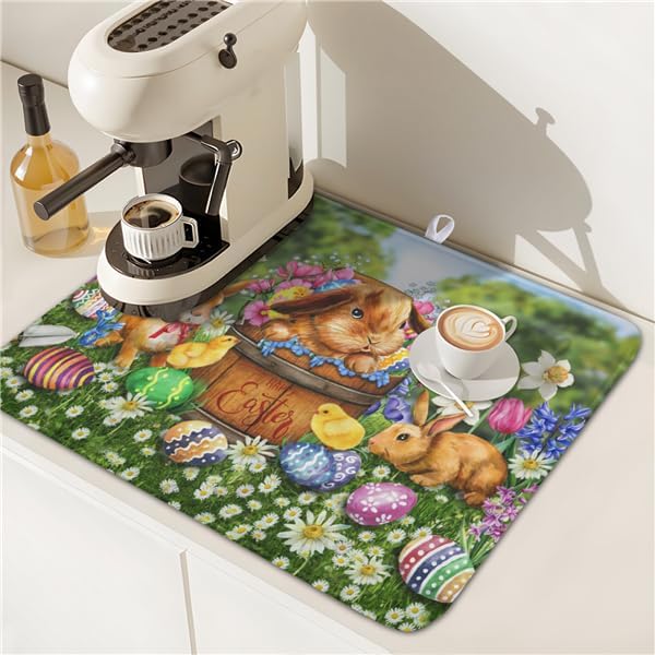 Easter Bunnies Eggs Dish Drying Mat - Image 7