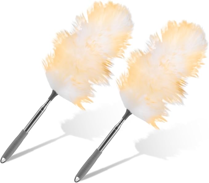 2Pcs Extendable Lambswool Duster Lightweight Ceiling Cleaning Lambswool Duster by LAINIUTE