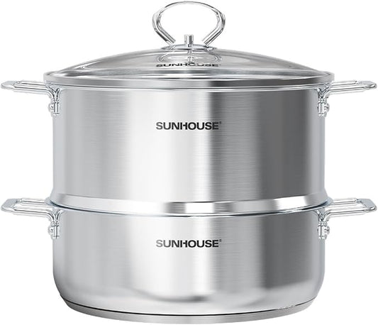 SUNHOUSE 2-Tier Stainless Steel Steamer Pot by SUNHOUSE