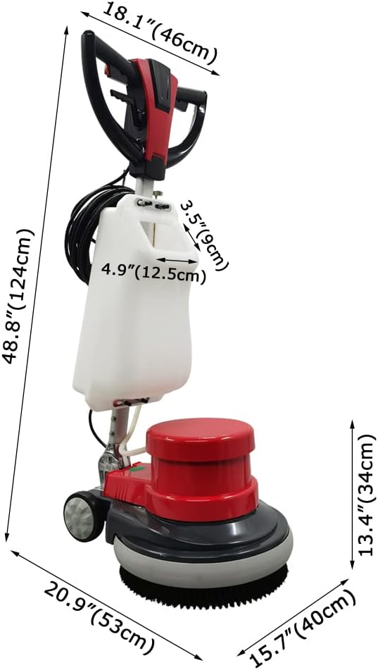 Floor Scrubber Buffer Polisher Commercial Floor Scrubber Machine 17" Tile Floor - Image 3