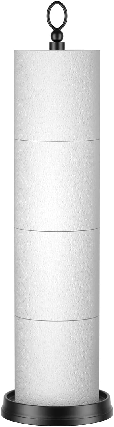 Heavy Weighted Toilet Paper Holder Free Standing, Spare Toilet Paper Roll by ROLABAM