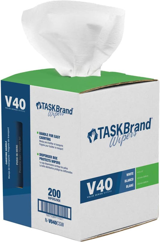TaskBrand N-V040CGW Center Pull Wipers White 10 x 12 by TaskBrand