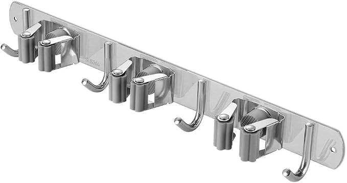 Broom Closet Organizer Wall Mounted, Fyrcomft Heavy Duty Stainless Easy Install - Image 8