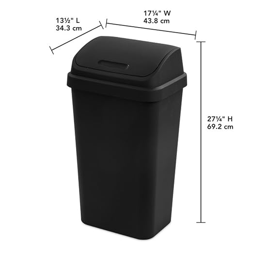 Sterilite 12-Pack Swing Top Wastebasket, Sleek Square Profile Trash Can - Image 3