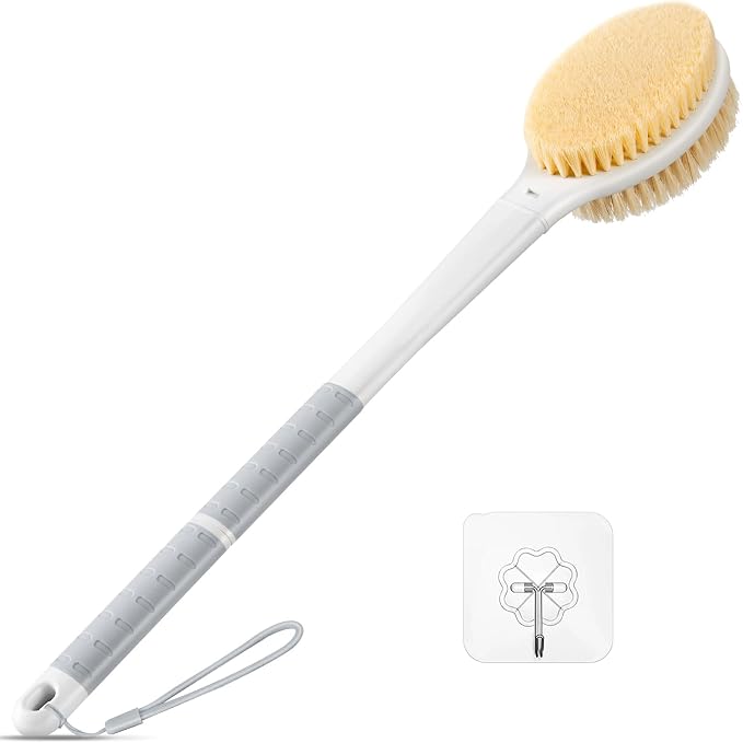 Back Scrubber Body Shower Brush: Anti Slip Long Handle Bath Brush by Rafow