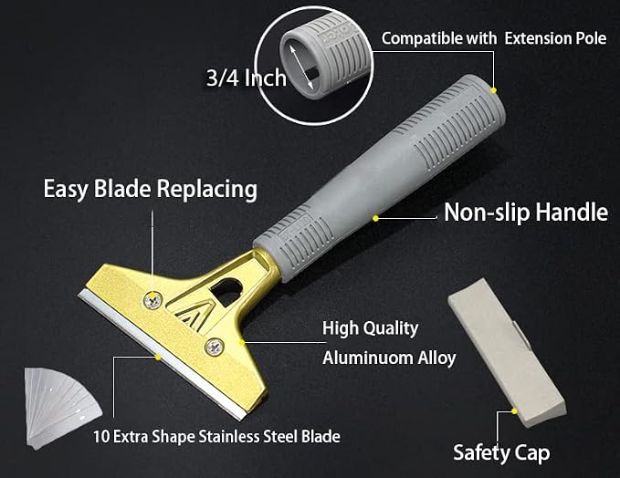 4" Wide Extendable Razor Blade Sticker/Paint Scraper Remover - Image 6