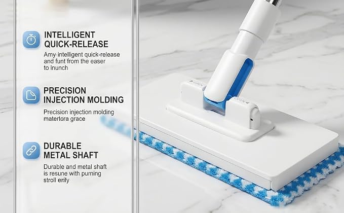 Snap Grip Mini Mop, Zero Touch MiniMop, Disposable Clip Mopstick Reusable Cloths - Image 8