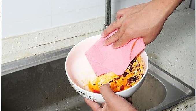 Reusable Cleaning Cellulose Sponge Cloths Absorbent Wipes Clean Kitchen Car - Image 2