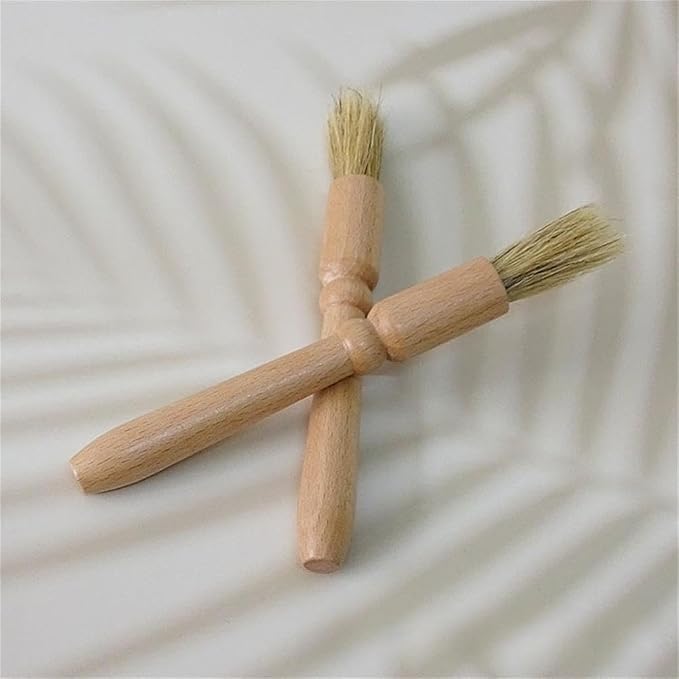 Coffee Grinder Cleaning Brush 2Pcs, Wood Handle & Natural Bristles Wood Dusting - Image 8