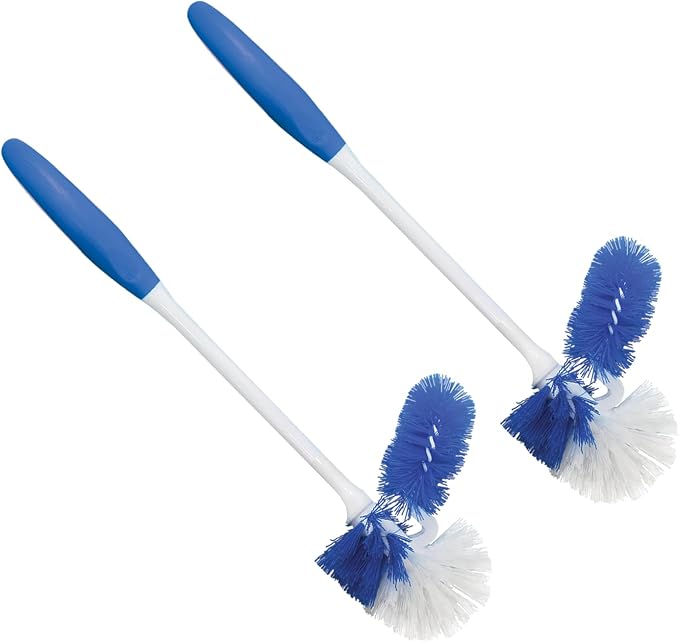 LOLA Classic Toilet Brush w/Under-The-Rim Scrubber, 2 Pack, Deep Cleans The by LolaProducts