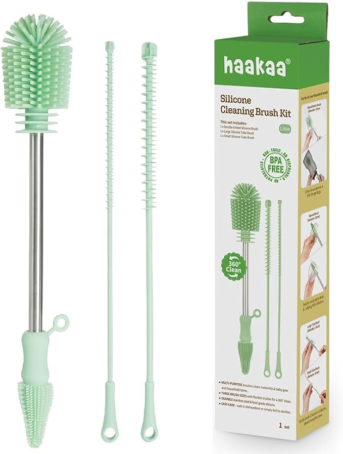 Haakaa Silicone Cleaning Brush Kit – Household Cleaning Brushes by haakaa