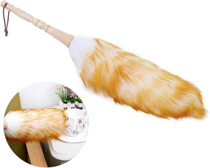 Lambswool Dusters with Wooden Handle, Anti Static Soft Wool Duster Dust Cleaner - Image 5