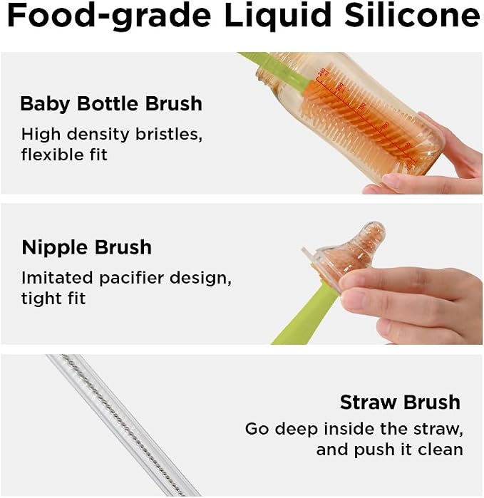 Travel Bottle Brush with Portable Bottle Drying Rack, Baby Bottle Brush - Image 4