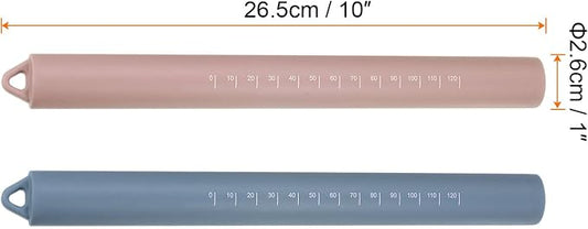 HARFINGTON 2pcs Silicone Rolling Pin 10" Stainless Silicone Surface Non-Stick - Image 2