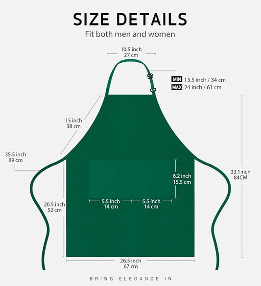 Syntus Apron for Men Women, Adjustable Cooking Kitchen Chef Aprons - Image 2