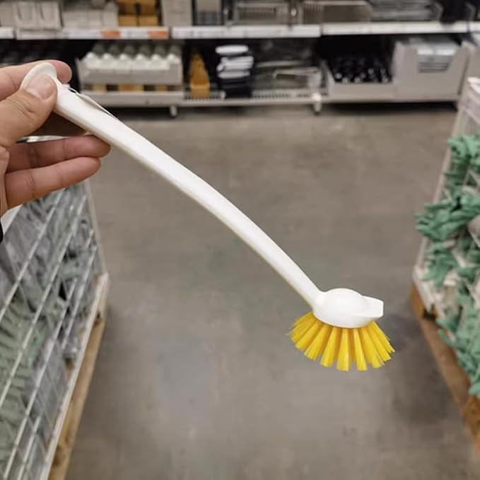 2 Pcs Scrub Brush with Handle 11'' Dish Scrubber Brush Kitchen Sink Brush Long - Image 4