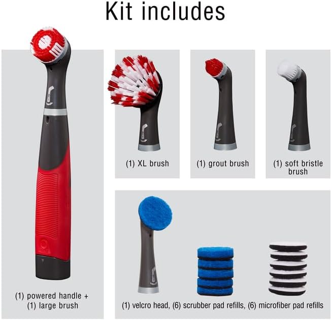 Rubbermaid Reveal Power Scrubber 18-Piece Kit, Cordless Electric Battery - Image 2