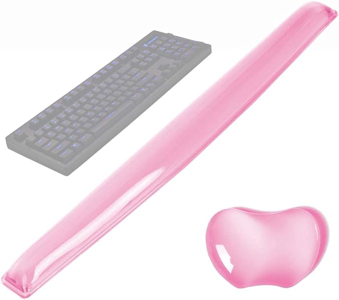 Silicone Gel Keyboard Wrist Rest Set Plus Keyboard & Mouse Wrist Support Pad by ABRONDA