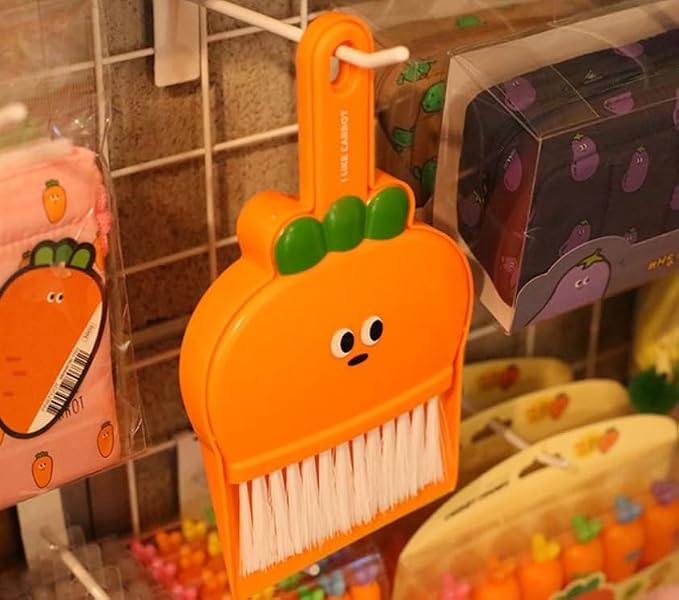 Generic Cute Carrot Mini Broom and Dustpan Set - Image 2
