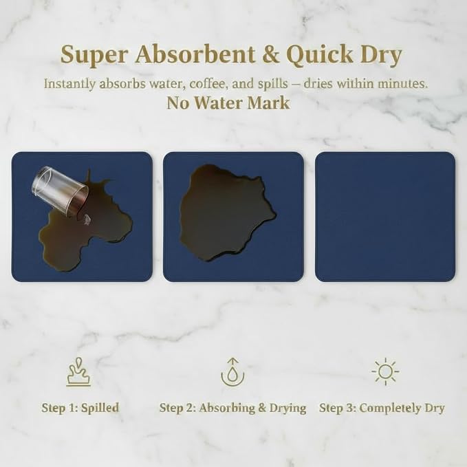 Dish Drying Mat Super Absorbent – 16" x 18" Coffee Mat - Image 5