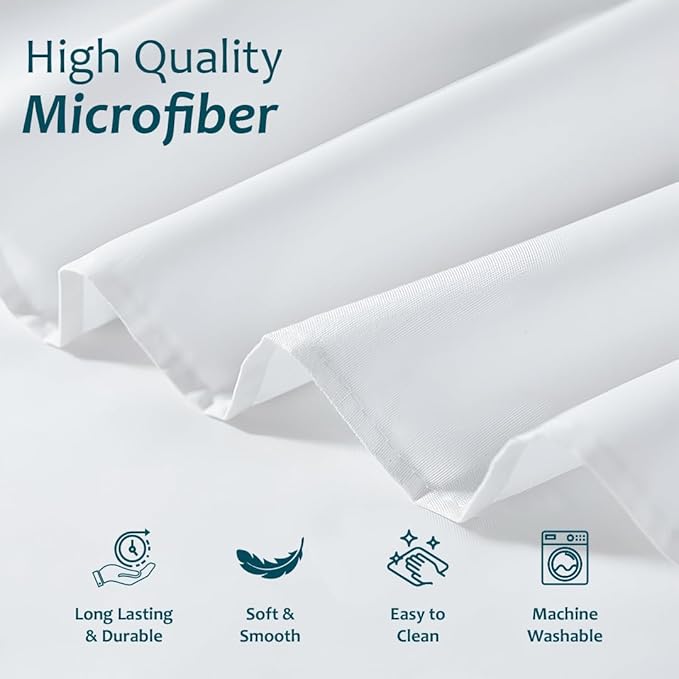 Shreem Linen Ruffled Bed Skirt with Split Corners, Gathered Style, 100% Microfiber, 16-Inch Drop, Dust Ruffle Bedskirt with Platform, Full, White