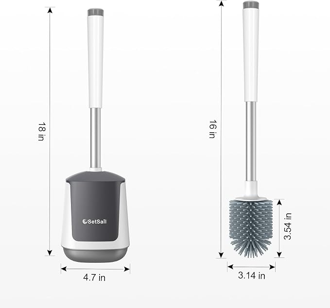 SetSail Silicone Toilet Bowl Brush and Holder Automatic Toilet Brushes - Image 2