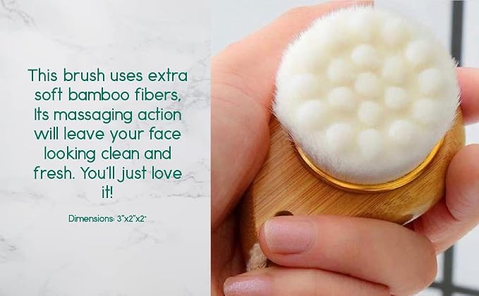BeNat. Facial Bamboo Wood Handle Cleansing Brush. Extra-Soft Fiber Facial - Image 6