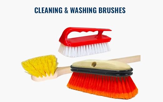 Weiler 44663 20" Utility Scrub Brush, Long Handle, Foam Block - Image 3
