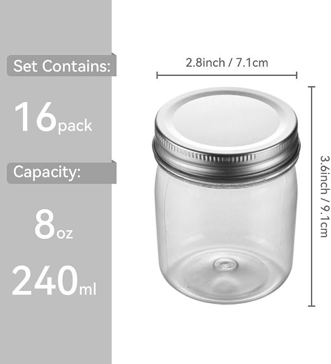 Plastic Mason Jars Reusable Storage Containers - Image 2