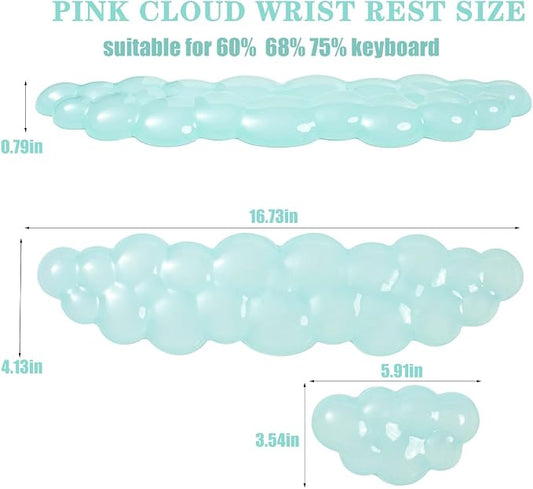 Gel Keyboard and Mouse Wrist Rest Set – Clear Cloud Wrist Rest - Image 2